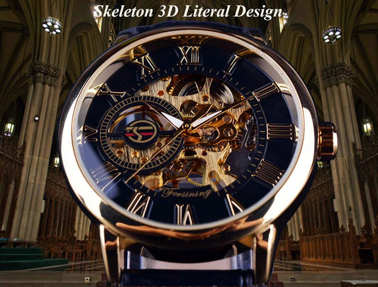 Forsining 3d Logo Skeleton Mechanical Watch